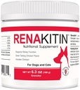 Renakitin Kidney 狗猫补充剂 - 含有Chitosan & Calcium 碳酸盐,支持优化Kedney功能,大品味鸡肉 Flavor, 6.3 oz
