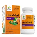 Terry自然 CuraMed Brain - 支持清晰和焦点的饮食补充 - 脑健康补充剂,配有Curcumin和Turmeric 必需油助燃浓度 - 60软胶