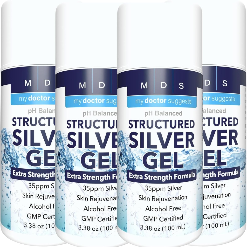 Coloidal Silver Gel Extrastruction - 35ppm 激活的 Coloidal Silver Gel 最大概率 - 在美国制造 - 结构化配方在方便的 4 包中