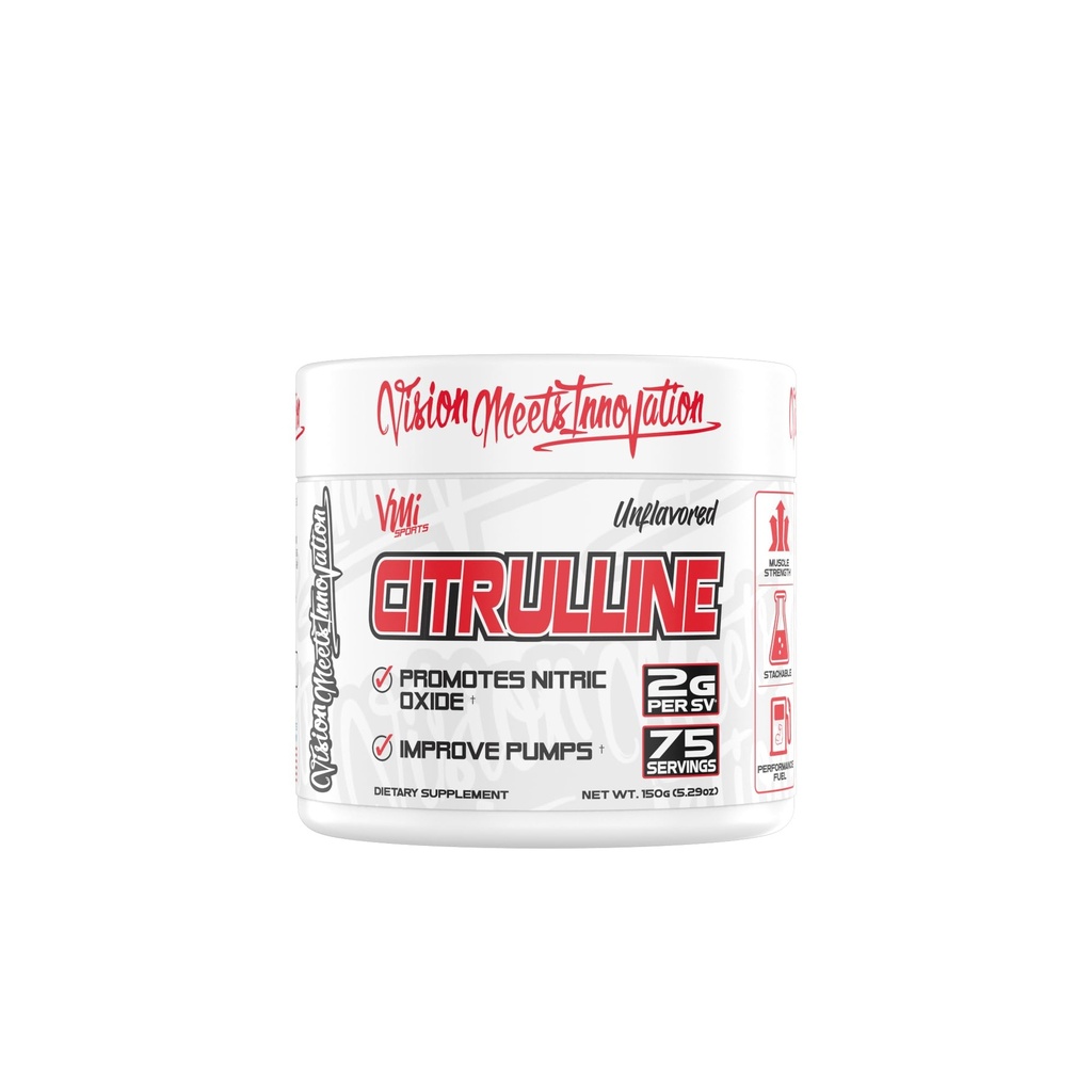 VMI Sports Citrulline Unfloodle Power Prure L-Citrulline – 推广硝酸氧化物肌肉泵 – 每人2克 – 75名服务员