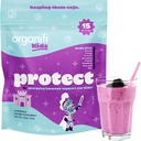 Organifi Kids: 保护 -- -- 向有长老莓、Acerola Cherry和锌的儿童提供日常免疫支持 -- -- Berry Flavored 豁免粉 -- -- 植物型、Vegan和无奶、奶或大豆 -- -- 15种服务