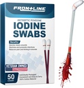 FrontLine Povidone Iodine Swabs、抗败毒Swabsticks、碘溶液、清洁棉花Swab、个人包装医疗用品、伤病护理、急救、伤病清理器、50盒