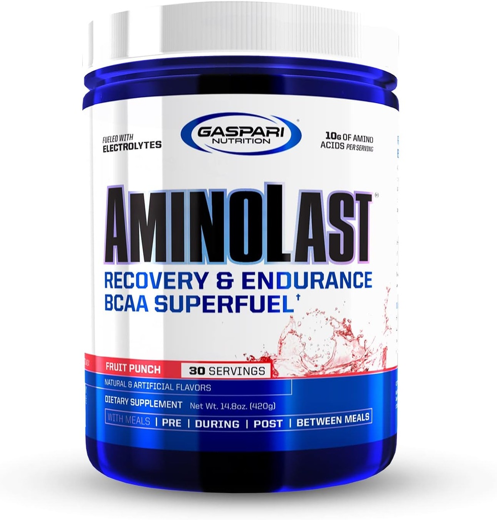 Gaspari 营养:氨基Last,肌肉恢复和耐力BCAA燃料,增强恢复和补充电解质,30种服务(Fruit Punch)