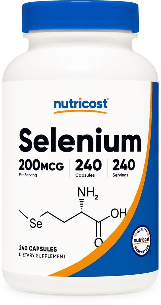 营养成本 硒 200mcg, 240 蔬菜卡普尔, 非GMO, Gluten Free L-Selenomethionine