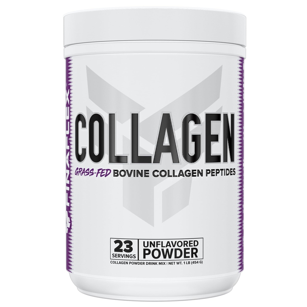 FINAFLEX 纯Collagen,无味 - 1磅 - 支持毛发,皮肤,钉子和联合体 - 19g 草根Bovine Collagen Peptides Pervice - 23名服务员