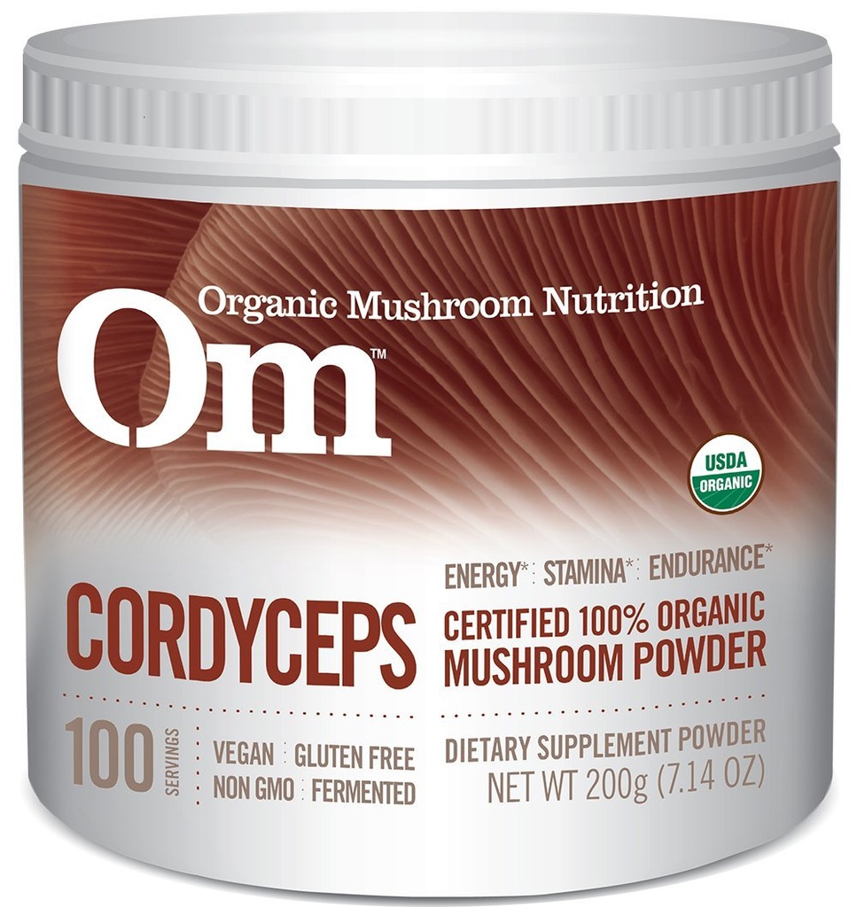 Om 有机蘑菇超食品粉, Cordyceps, 100 services, 能量和耐力支助补编, 7.05 Ounce (Pack of 1)