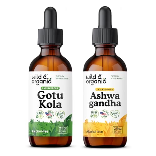 野生与有机 Gotu Kola 叮当 2 fl oz & Ashwagandha 叮当 2 fl oz