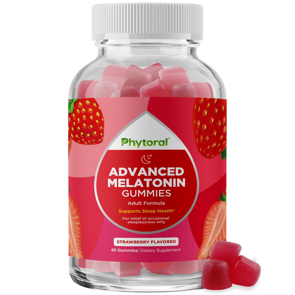 Melatonin Gummy Vitamins Sleep 补充 - 天然成人 Melatonin Gummys 5mg 深眠补充 - 5mg Mood 支持休息 Gummys 和夜间豁免