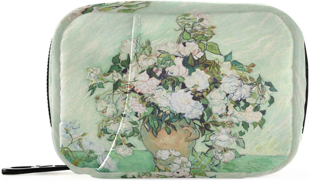 Roses Van Gogh 药盒 7日药盒 袋装 旅行药盒组织者 袋装 Zipper Portable Weekly Case Contract 大小 维生素补充 持有者
