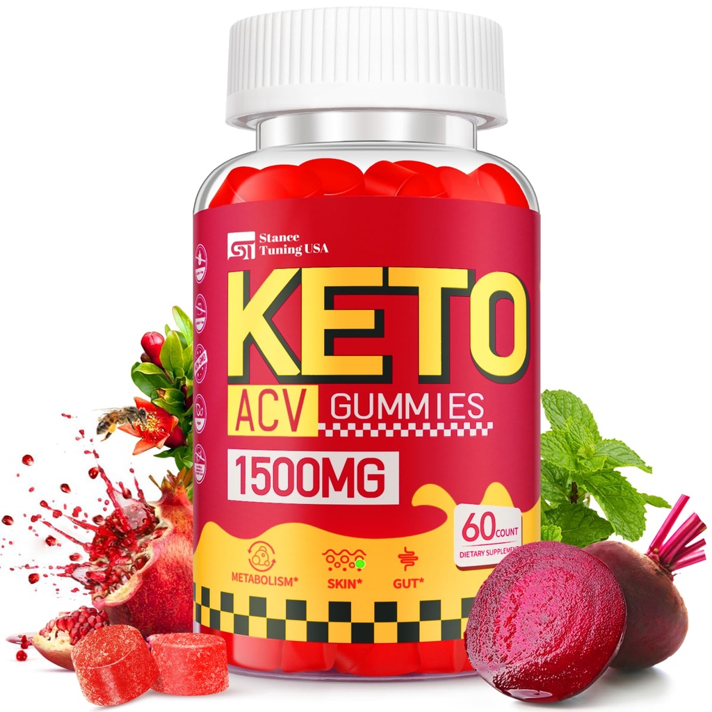Keto ACV Gummys for Wight Loss - 美味的1500MG苹果苹果苹果醋,配有母亲,Probiotics,维生素B6 & B12 - 无糖,Vegan & Non-GMO - 支持Gut Health,代谢药和Fat Burn for Women
