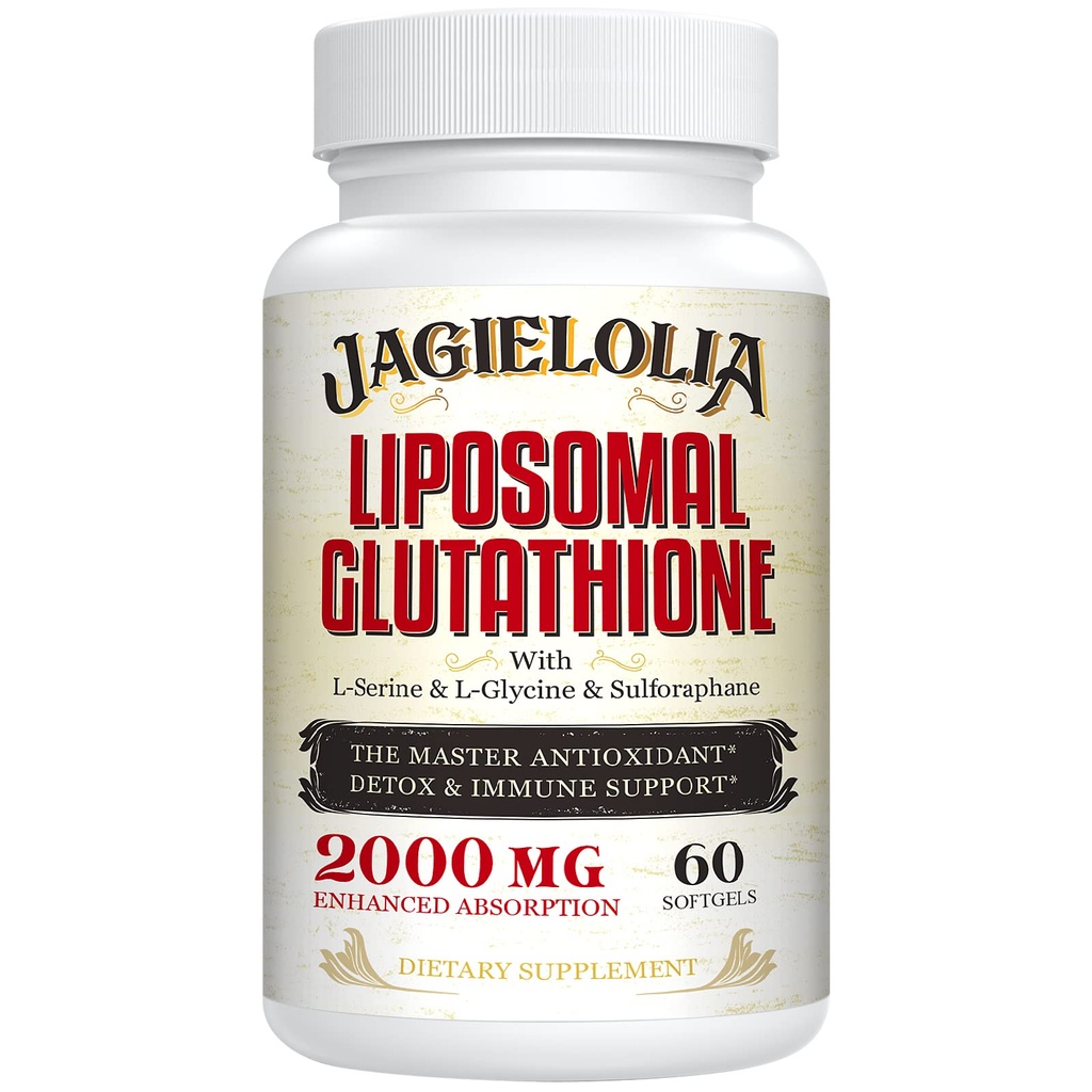 含L-Serine、L-Glycine & Sulforapae的Liposomal Gluutathione 2000毫克 – 活性L-Glutathione 增强吸收作用的独特制剂 - 主抗氧化剂、解毒和免疫