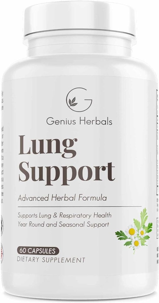 肺部支持 - 帮助你呼吸更舒适, 一年一度的季节性支持, 肺清洁和肺解毒公式, 60 Capsules