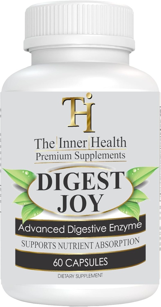 Joy - 优化消化支持的高级酶融合 - Amylase, Lipase, Bromelain, Protase, Lactase 和其他酶(60个蔬菜盖)