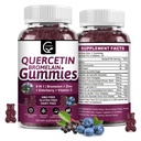 Quercetin Gummys with Bromelain 2378mg - 与长老莓混合,Echinacea Purpurea 提取,锌,维生素C,D3,K2,复合支持免疫,心血管和呼吸,Vegan Gummy for Adult & Kid
