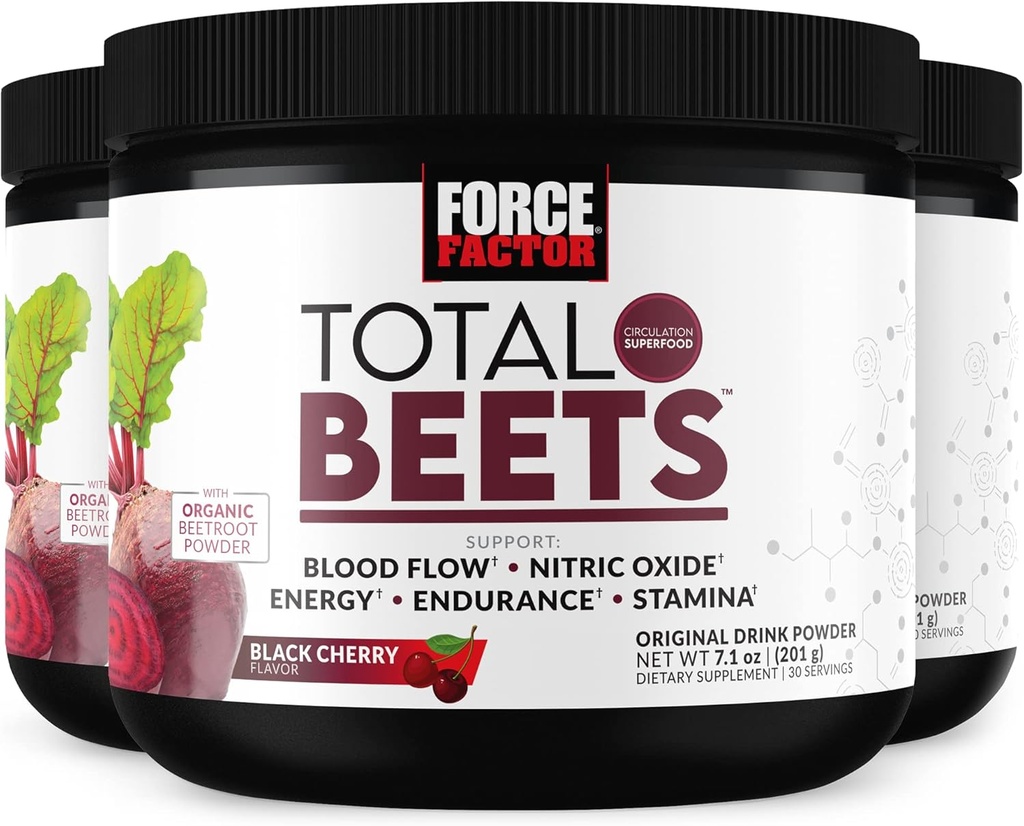 FORCE FACTOR 总 Beets Superfood Beet Root Pack 3-Pack,支持流通的硝酸盐,血液流动,硝氧化物,能量,耐力,Stamina,心血管心脏健康补充剂,90种服务