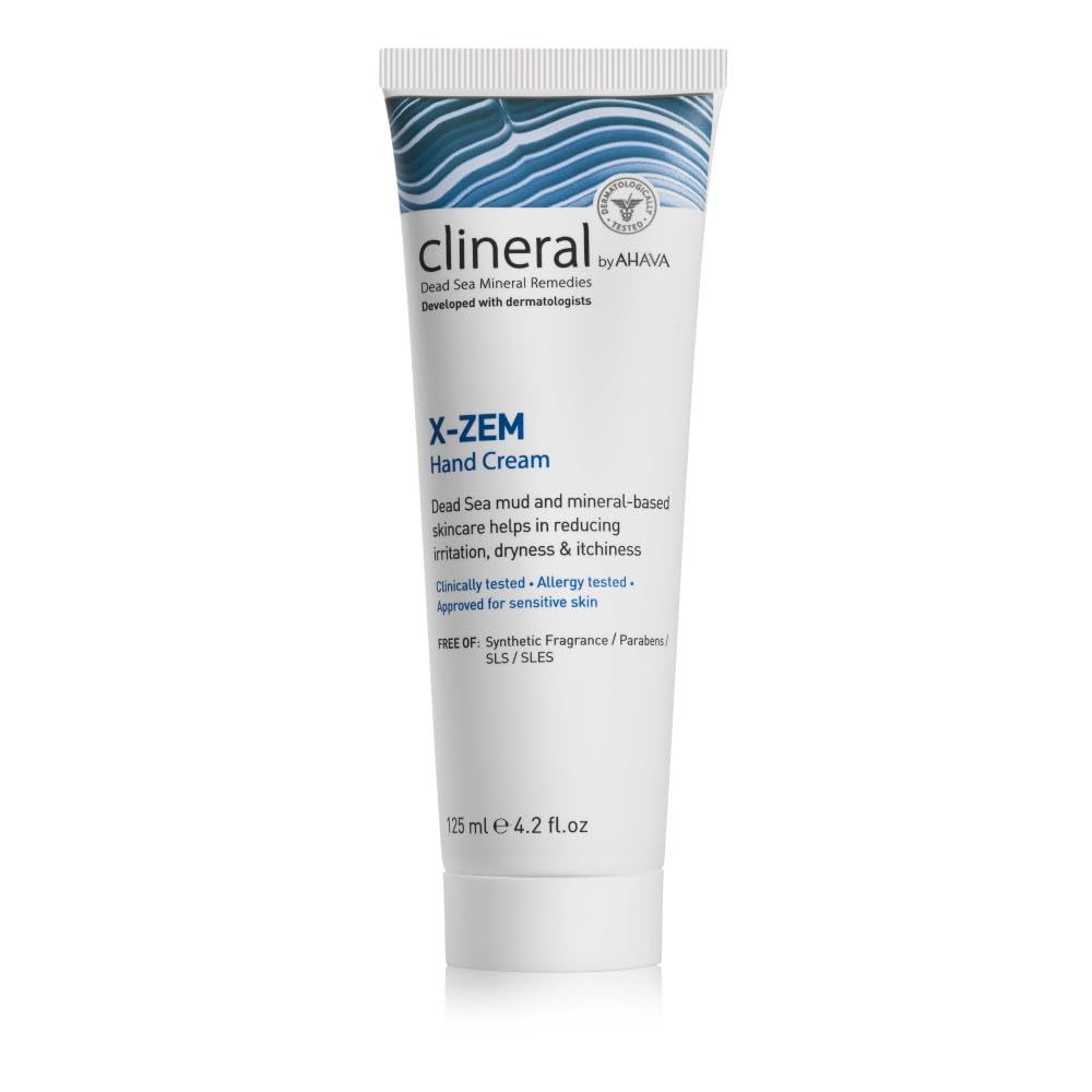 AHAVA Clineral X-Zem Hand Cream - Relieves from dermatition, fight 红,干燥和痒,软化干燥和粗糙的补丁,与Hippophae Oil, Shea Butter & Osmoter, 4.2 Fl.