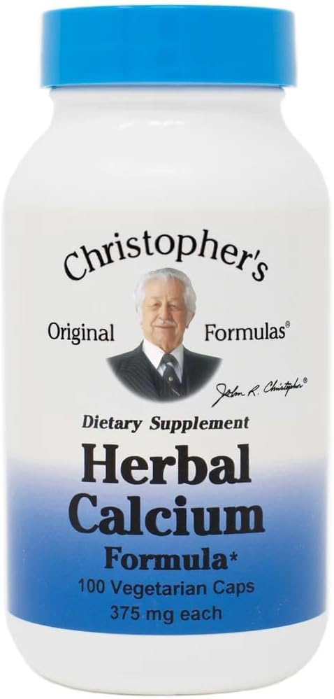 克里斯托弗原始配方 草质钙 自然骨支持 100 Caps, Pack of 1