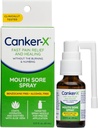 Canker-X口酸喷洒,来自Canker Sores的口服止痛药,Burns & More,No Burning & Numbing,Benzocaine-Free & 酒精无口酸性治疗,定向喷洒诺兹尔,0.51 Fl. Oz.