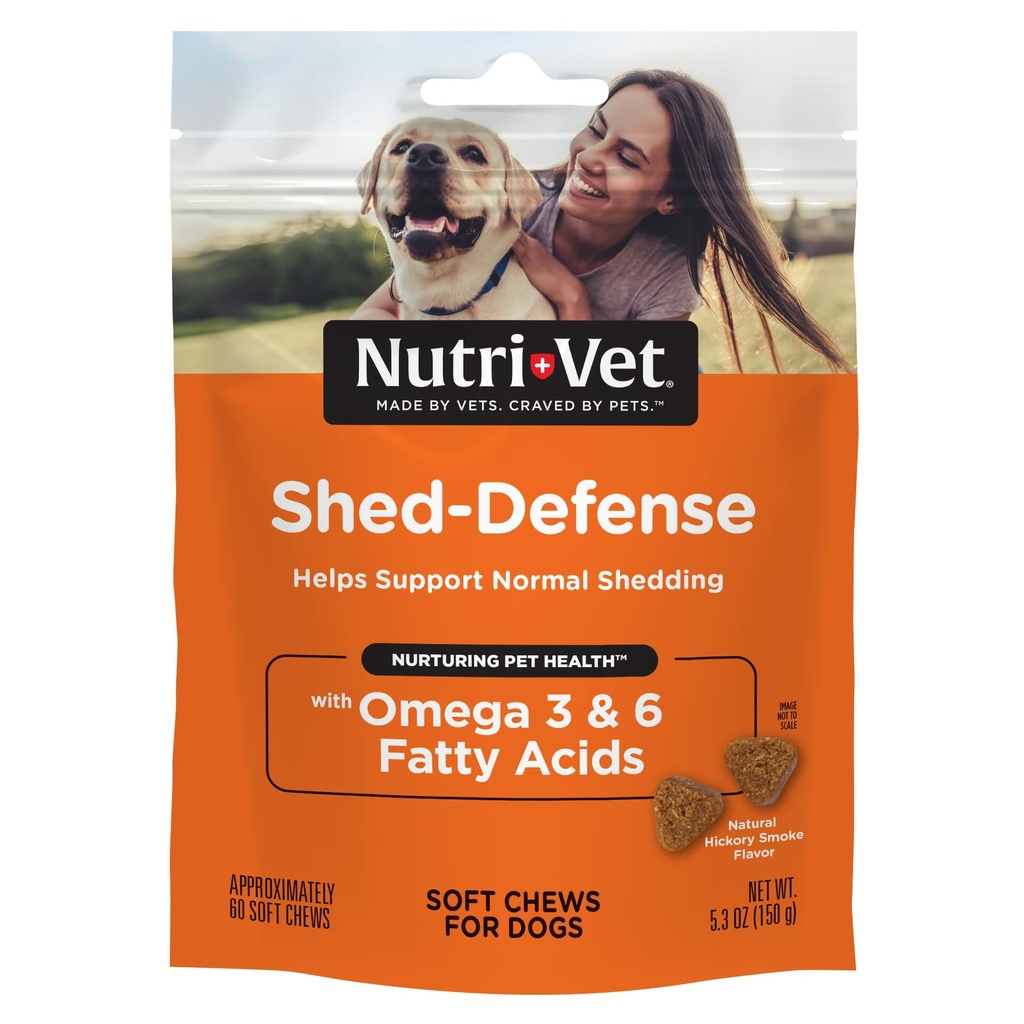 养狗的营养素-维特 Shed Defense Soft Chews for Dogs, 皮革和大衣的养狗补充品,Omega 3 from Fish Oil, Dry & Itchy Skin Relief 处理, 小狗基本品, 60 Soft Chews