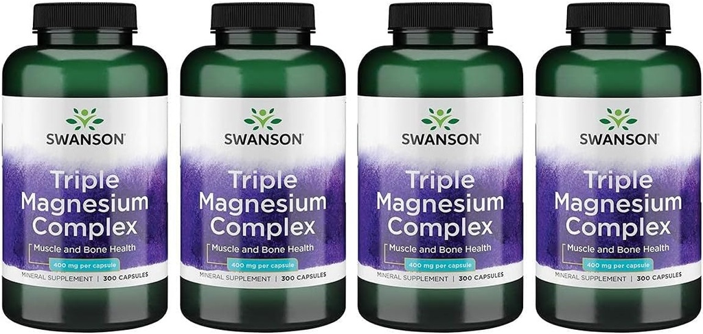 Swanson 三聚镁复合物 - 矿物补充物 - 自然支持 - 装配电极、氧化物和分离物 - (每包300卡普尔,400毫克)