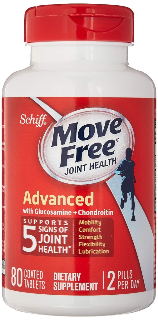 Schiff Move Free Advanced, 与Glucosamine和Chondroitin的联合健康补编, 80 Counter