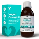 Vegen Omega 3 液体,来自微藻,800毫克,EPA DHA,有维生素D3,支持心,脑和眼健康,天然鱼油替代品,英国制造,无味