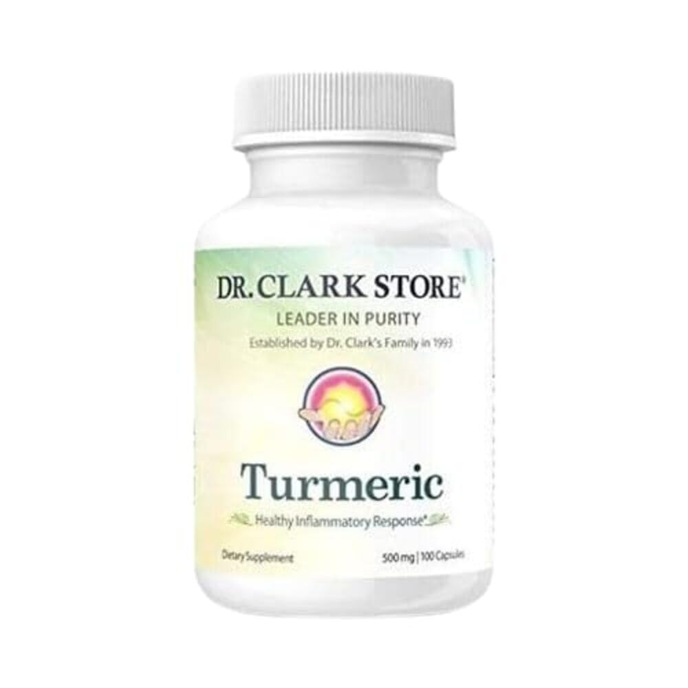 Clark Store Turmeric Curcumin 500 mg – 100 Capsules, Immune 支持,天然草药补充剂,Non-GMO,Vegan,抗氧化剂靴