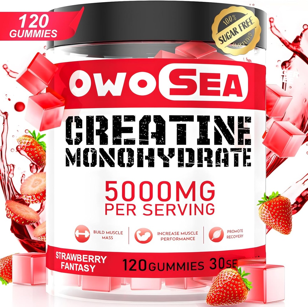 用于支持肌肉支持能源的Creatine Monohydrate Gummys for Men and Women 5000mg Creatine Monohydrate 120 Counter Chewble 5g Creatine Sugar Free Vegan (1包,草莓) 互联网档案馆的存檔,存档日期2013-03-02.