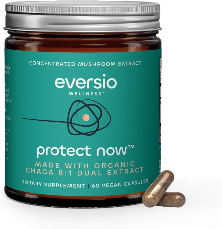 保护现在的有机Chaga蘑菇 补充 - 8:1 双节拍 60 Vegan Capsules (450mg) 60 services - 有机野生- Harvested Chaga