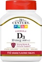 21世纪 D3400 IU 橙色可切片,格卢滕免费,110 Counter (Pack of 3)
