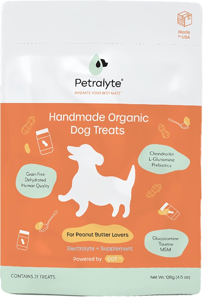 Petralyte狗电解液和联合补充 有机和所有天然狗维生素和补充 炎症和流动支持 花生酱爱好者