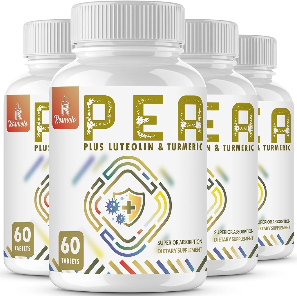 1500 MG Palmitoyl乙醇酰胺加Luteolin 98% & Turmeric, 高吸附,微化 Pea 补充不适管理-美国制造 - 240片