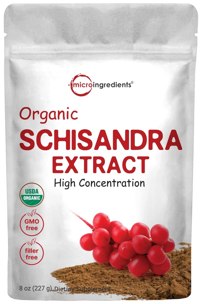 有机Schisandra 提取粉末,8 Ounce, 传统适应剂和填充剂免费,纯Schisandra 补充,支持活体解毒和认知健康,无转基因生物