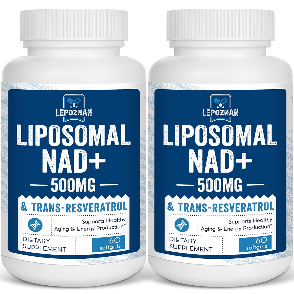 Liposomal NAD+ 500 mg + 跨抗反转录病毒300 mg,超导吸收,True NAD 补充效率 than NMN,Nicotinamide Riboside 细胞能量代谢和DNA修复,健康老化,120软胶