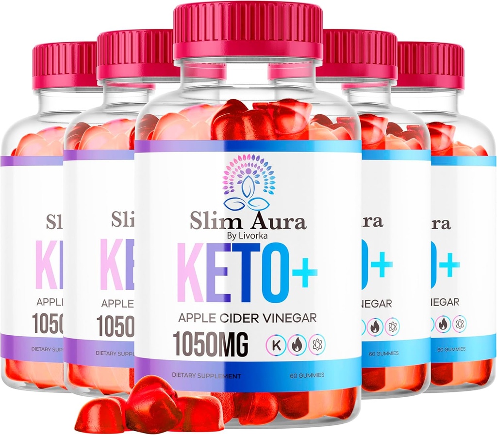 (5 Pack) Slim Aura Keto ACV Gummys - Official Slim Aura Keto Plus 苹果苹果 苹果 苹果 Viner 1050MG 高级配方 Gummys, All Natural Premium Frammys, Slimaura Gomitas Reviews, 300 Gummys for 5个月