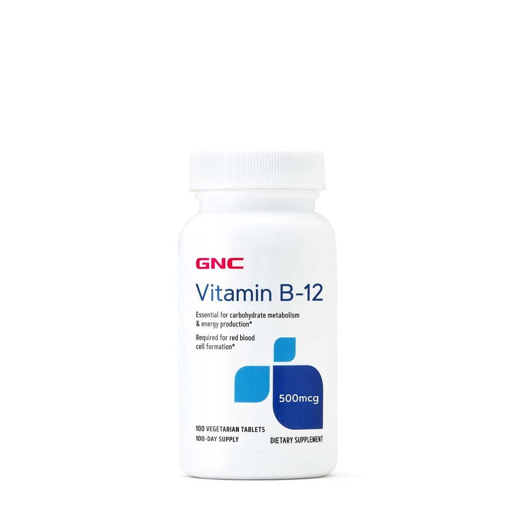 GNC 维生素B-12 500mcg,支持能源生产,100平板