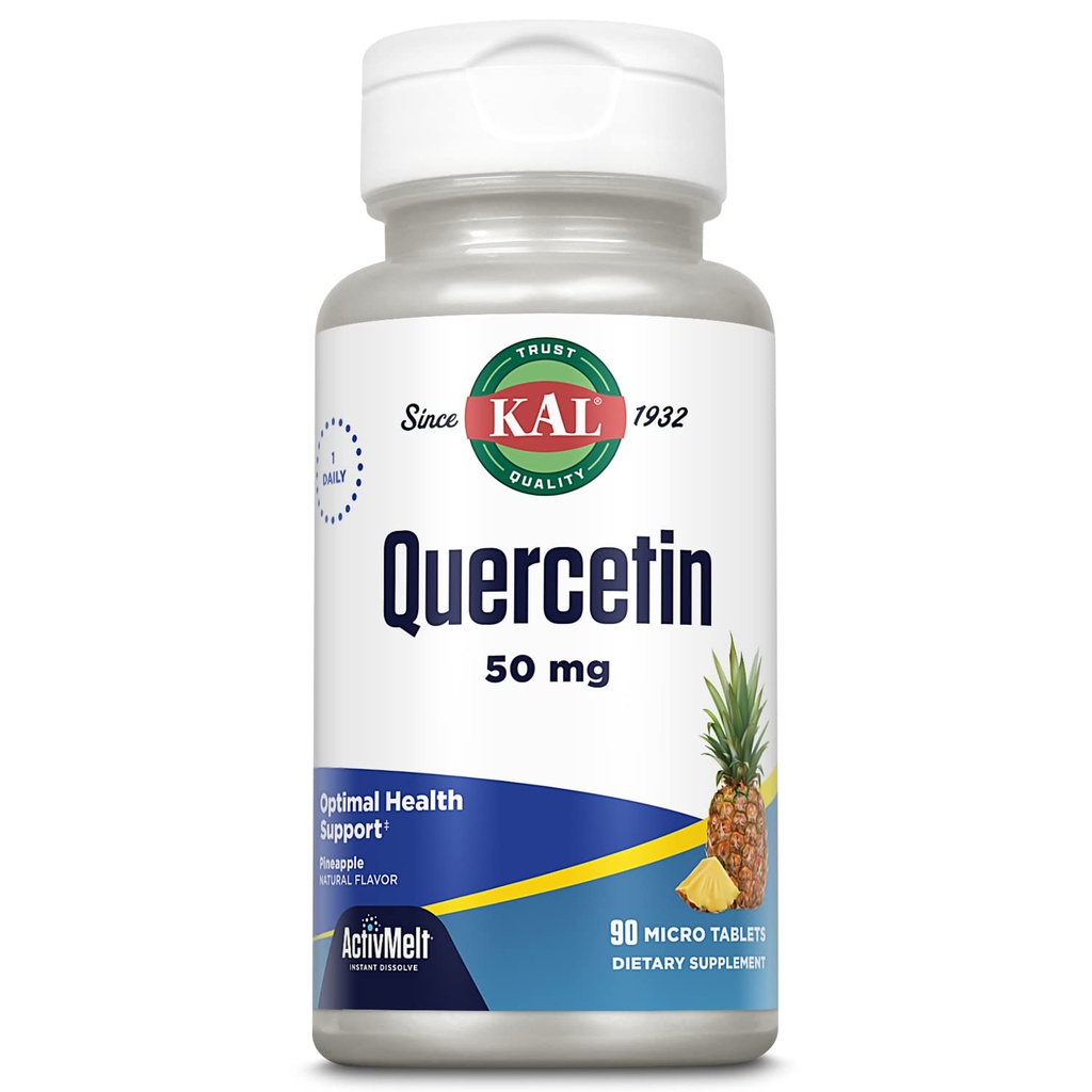 KAL Quercetin ActivMelt, 最佳健康与健康支持补编, Bioflavoids, 天然菠萝火焰, 90种服务, 90种即时溶解微片