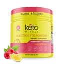 Keto Vitals Electrolytes Powder - 无糖 Keto Ectrolytes Powder with Potassium, Magnesium, Sodium, & Calcium - 无糖 Ectrolyte Drinking Mix & Hydrition Powder, 60 services, Raspberry 柠檬水