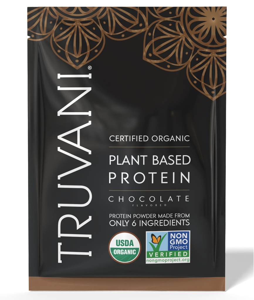 Truvani Vegan Pea 蛋白质粉 巧克力 20g 有机植物基蛋白 1 服务 Keto Gluten & Dairy Free → 低卡 → 无添加糖