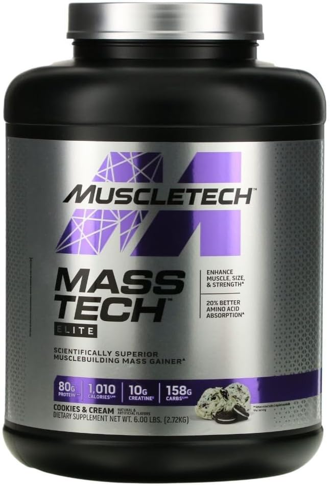 MuscleTech Mass-TechTM Elite, Cookies & Cream, 6磅(2.72公斤)