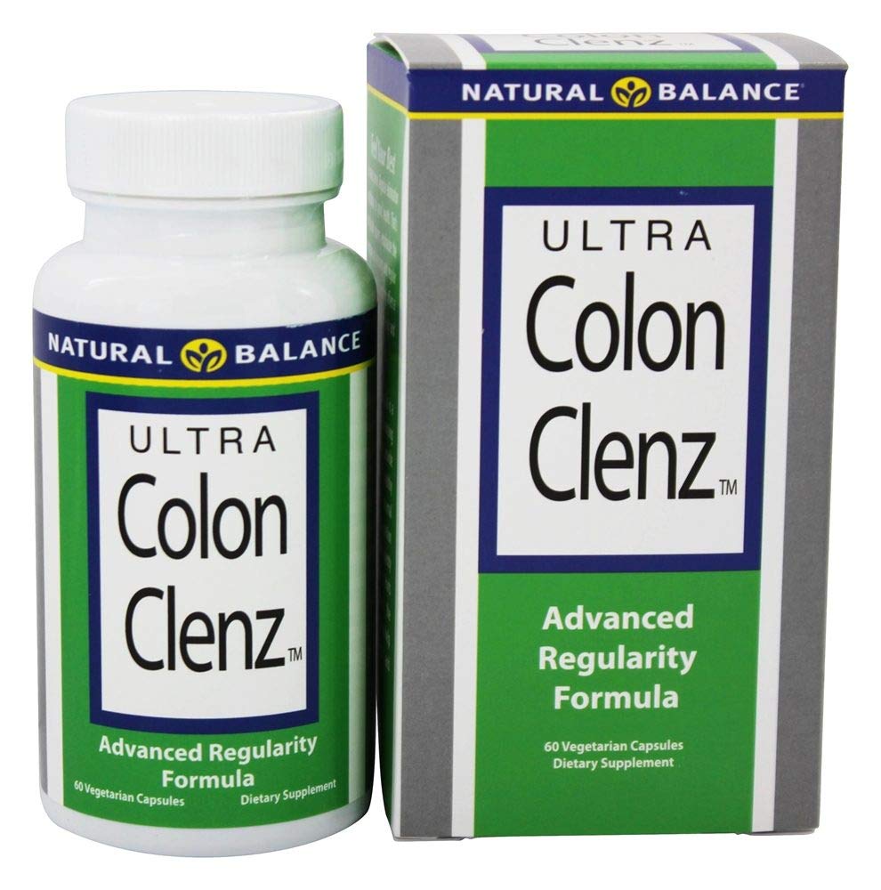 自然平衡超Colon Clenz + 草药清洁和常规公式 超夜支持 → 60 Veg Caps, 60 Serv.