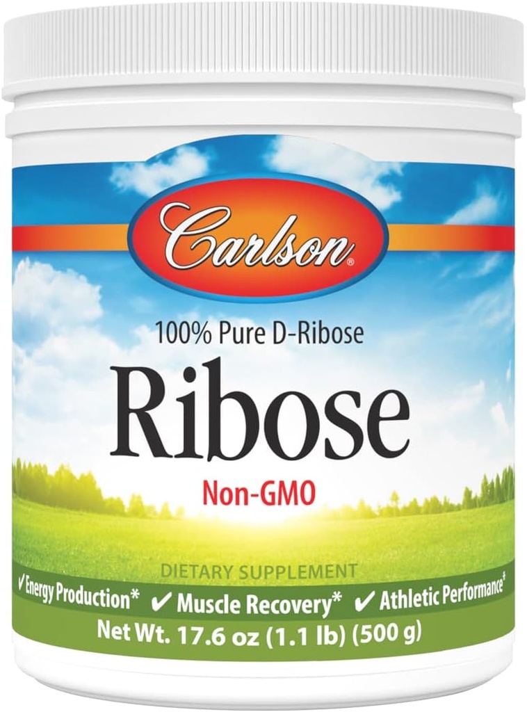 Carlson - Ribose,100%纯D-Ribose,非GMO,能源生产,肌肉恢复和运动性能,17.6 oz(500克)