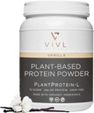 植物蛋白-L Powder Vanilla, Vegan,有机,无乳品,无糖,无胶,Keto,低卡布,清洁原料,低福德玛普,供男性和女性使用,25g,27种服务,33oz