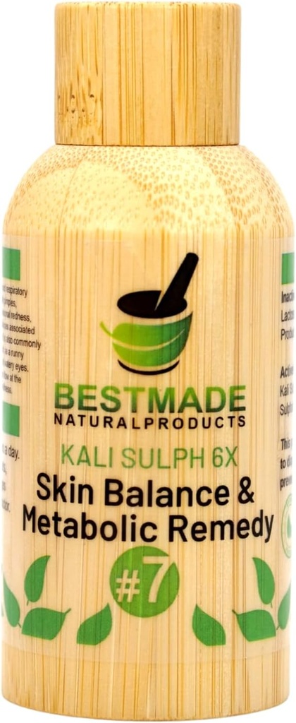 最佳天然产品 Kali Sulph 6X – 皮肤平衡和元件支持,用于Pimples,干皮,Runny Nose,喷嚏和整个季节井,350 Pellets