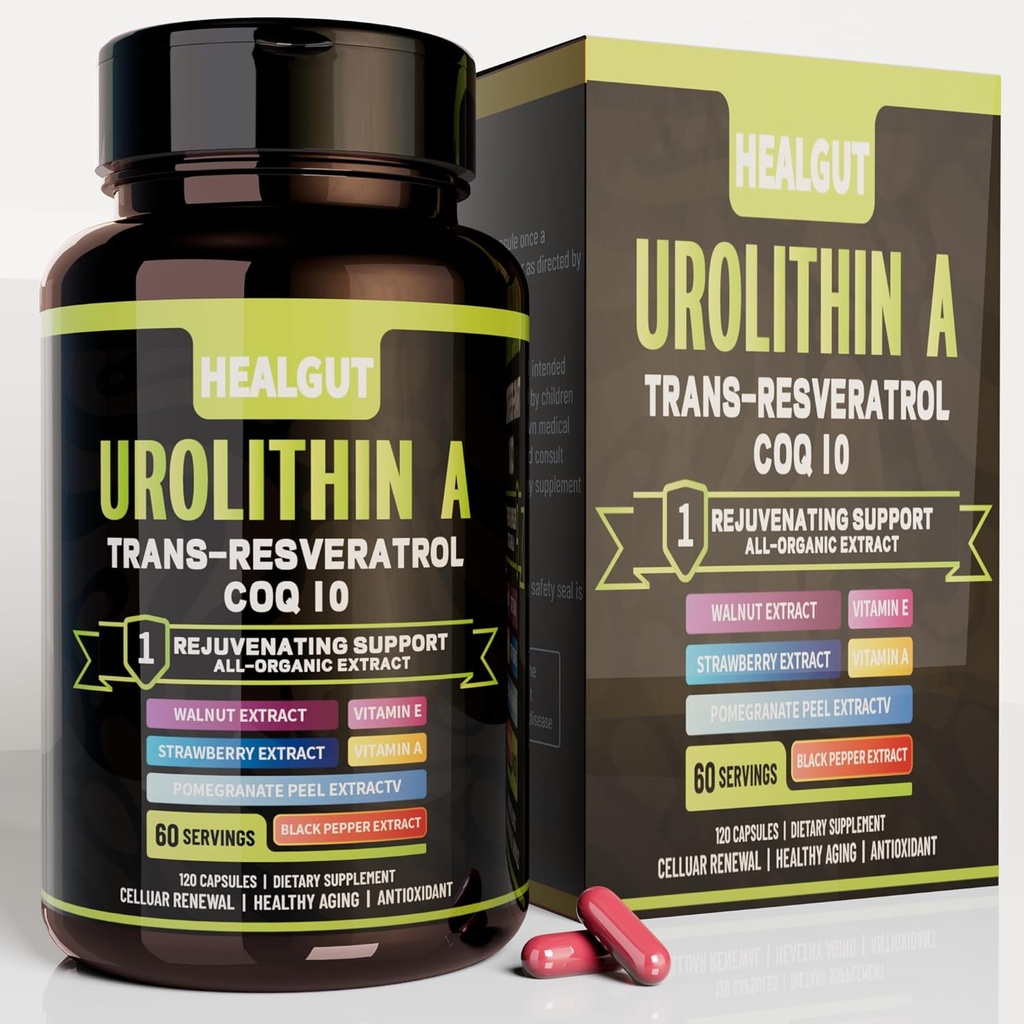 Urolithin 城市工作妇女补编:抗衰老卡普勒斯与跨Resveratrol和CoQ10-美国实验室验证支持健康老化和细胞更新(9in1)