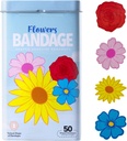 BioSwiss Kids Bandages, Flowers 形状自粘的 Bandage 套装, Latex Free, Sterile 伤病护理, 50 计数