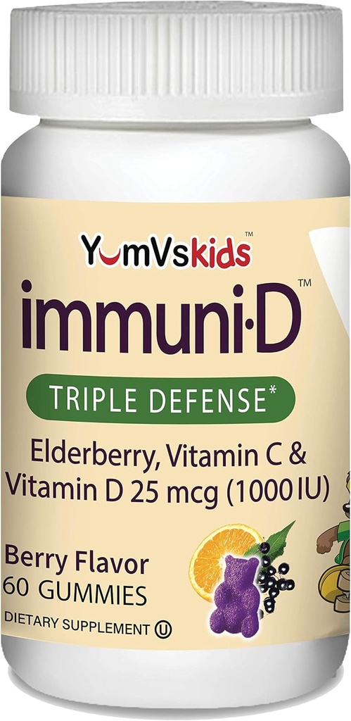 (原始内容存档于2017-09-22). ImmuniD 长老莓杯给孩子 由YumVs | Immune支持,维生素C & Vitamin D |完整 mm Immune系统支持 | Natural Berry Flavor Chewables-60 Count | Vitamin C and D for Kids