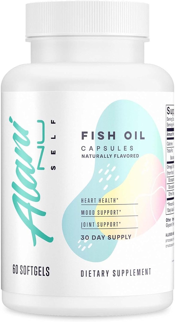 Alani Nu Omega 3 鱼油, 1500MG, 800mg EPA, 600mg DHA, Gluten-Free, (60软胶) 30 服务