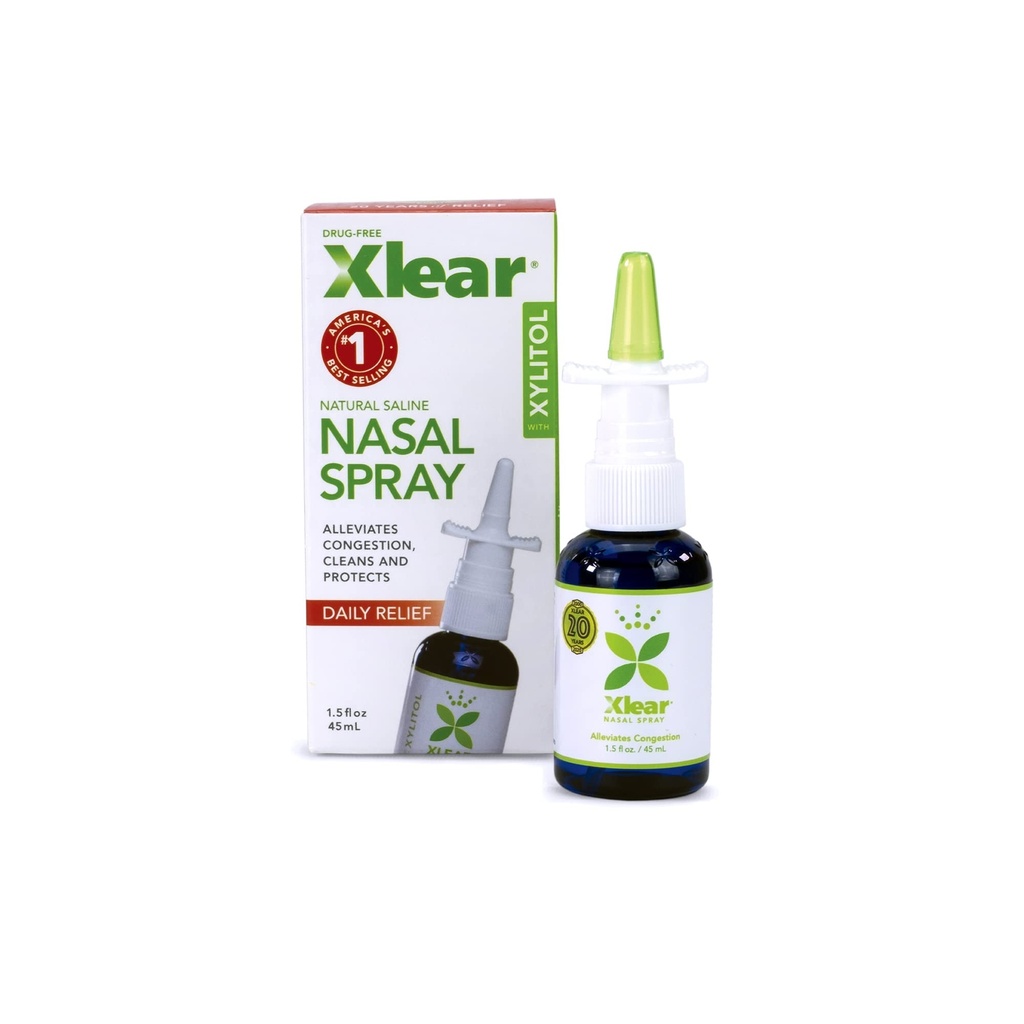 Xlear Natural Nasal Spray with Xylitol, 1.5 fl oz (Pack of 2) (英语).