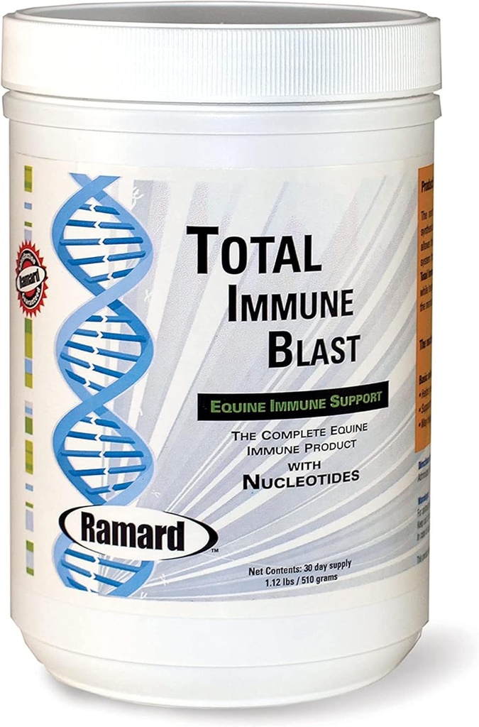 拉马德总免疫爆炸 - Equine Imune支持,马肉和粉补充w/Zinc, Selenium, Omega 3, Omega 6 & Vitamins w/Nucleotides, Equine Powder & Suppls 1.12 lbs. 30天供应.
